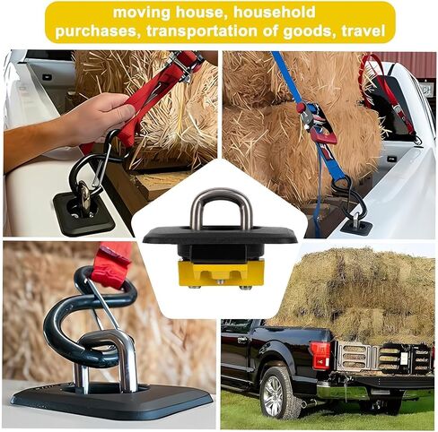 ربط سرير الشاحنة المرساة لفورد F150 F250 F350 1998-2014 Super Duty 1998-2016 Chevrolet Silverado GMC Sierra 1988-2013 Dodge Ram Retractable Beock D Ring Bed Hooks (2pcs) in Saudi Arabia