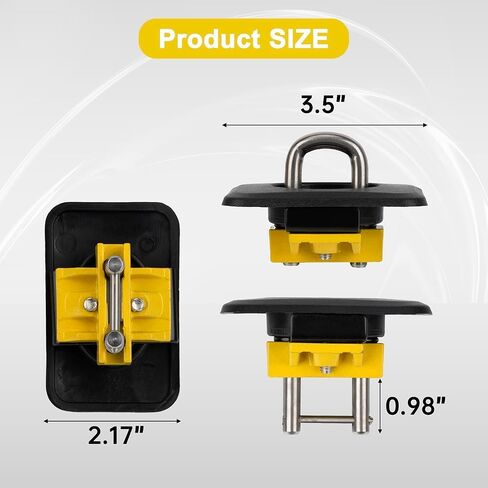 ربط سرير الشاحنة المرساة لفورد F150 F250 F350 1998-2014 Super Duty 1998-2016 Chevrolet Silverado GMC Sierra 1988-2013 Dodge Ram Retractable Beock D Ring Bed Hooks (2pcs) in Saudi Arabia