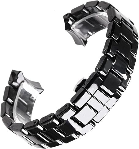 Ceramic Watch Band With Quick Release Adjustable Butterfly Clasp Black White Universal Strap For Men Women in Saudi Arabia