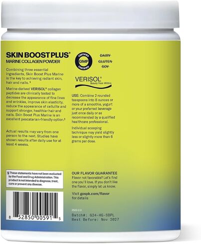 Marine Skin Boost Plus (No Flavor) [50-Serves] | Collagen Powder Supplement with Marine-derived VERISOL Bioactive Hydrolyzed Collagen Peptides, Vitamin C & Hyaluronic Acid in Kuwait