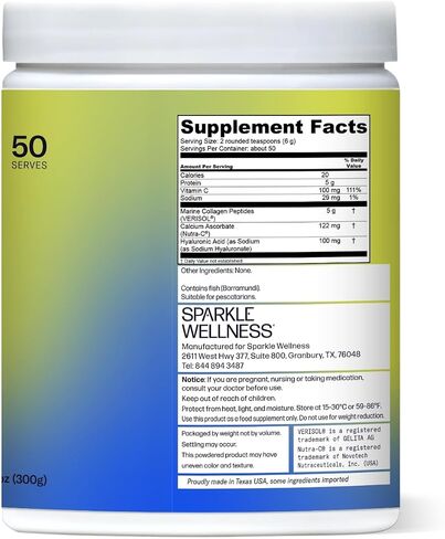 Marine Skin Boost Plus (No Flavor) [50-Serves] | Collagen Powder Supplement with Marine-derived VERISOL Bioactive Hydrolyzed Collagen Peptides, Vitamin C & Hyaluronic Acid in Kuwait
