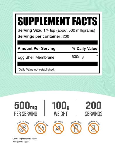 plksupplements.com مسحوق الكولاجين غشاء البيض - ملحق الكولاجين ، الملحق الغذائي - خالي من الغلوتين ، 500 ملغ لكل وجبة ، 100 جرام (3.5 أوقية) (حزمة 1) in Saudi Arabia