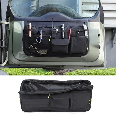 PIUGILH Tailgate Storage Bag Compatible with Land Rover Defender 90 110 130 2020-2025+, Back Door Tailgate Tool Kit Storage Bag Organizer Cargo Rack in Saudi Arabia