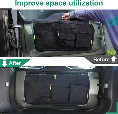 PIUGILH Tailgate Storage Bag Compatible with Land Rover Defender 90 110 130 2020-2025+, Back Door Tailgate Tool Kit Storage Bag Organizer Cargo Rack in Saudi Arabia