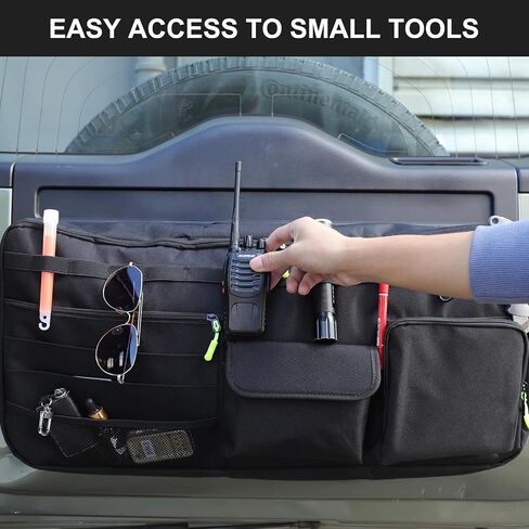 PIUGILH Tailgate Storage Bag Compatible with Land Rover Defender 90 110 130 2020-2025+, Back Door Tailgate Tool Kit Storage Bag Organizer Cargo Rack in Saudi Arabia