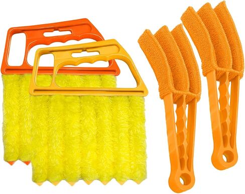 2 PCS Blind Cleaner Duster Tool, Window Venetian Hand-held 7 Finger Dusting Cleaner Brush, Blinds Cleaning Brush Tool for Window Shutters Air Conditioner, Car Accessories (Blue+Green) in Saudi Arabia