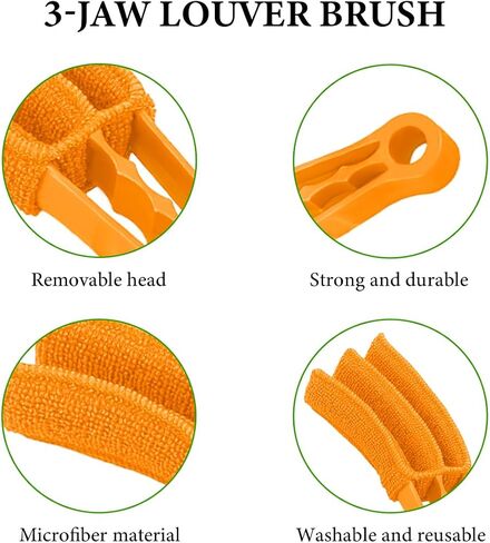 2 PCS Blind Cleaner Duster Tool, Window Venetian Hand-held 7 Finger Dusting Cleaner Brush, Blinds Cleaning Brush Tool for Window Shutters Air Conditioner, Car Accessories (Blue+Green) in Saudi Arabia