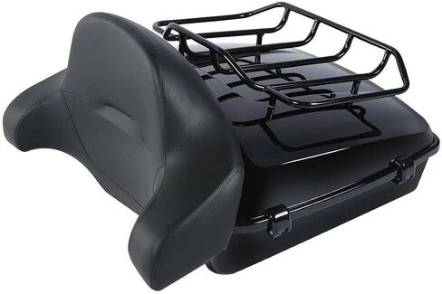 TCMT Chopped Tour Pack Black Latches Trunk Backrest Black Luggage Rack Mounting Rack Fit For Harley Tour Pak Touring CVO Road King Road Glide Street Glide Electra Glide 2014-2025 in Saudi Arabia