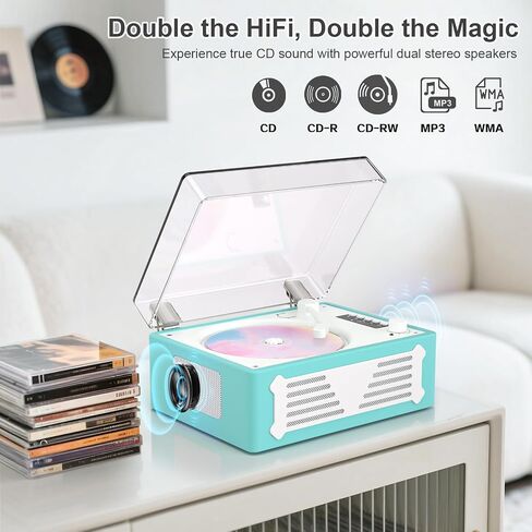 مشغل أقراص مضغوطة محمولة مع مكبرات صوت مزدوجة HIFI ، والبطارية القابلة لإعادة الشحن ، ومشغل أقراص مضغوطة سطح المكتب الرجعية للمنزل مع Bluetooth Out & INPUT ، وتشغيل USB ، و Aux-in ، ومقبس سماعة الرأس ، و Boombox in Kuwait