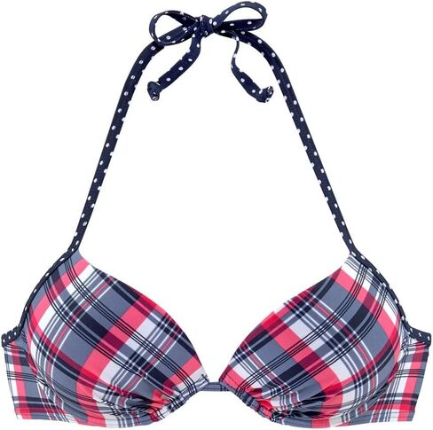 Lascana Women's Plaid Push Up Bikini Top in Saudi Arabia