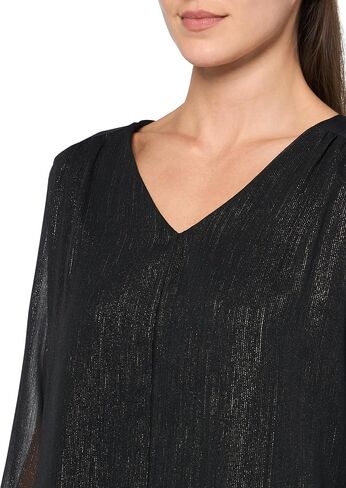 Kasper Women's Ls Double Layer Blouse W Shirred Yoke in Kuwait