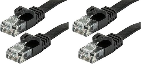 Monoprice Flat Cat6 Ethernet Patch Cable - 0.5 Feet - Black, Snagless RJ45, Flat, 550MHz, UTP, Pure Bare Copper Wire, 30AWG - Flexboot Series in Saudi Arabia