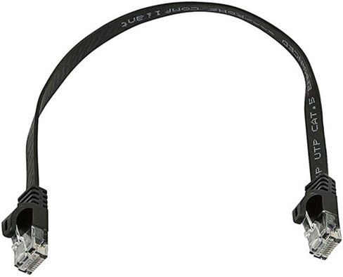 Monoprice Flat Cat6 Ethernet Patch Cable - 0.5 Feet - Black, Snagless RJ45, Flat, 550MHz, UTP, Pure Bare Copper Wire, 30AWG - Flexboot Series in Saudi Arabia