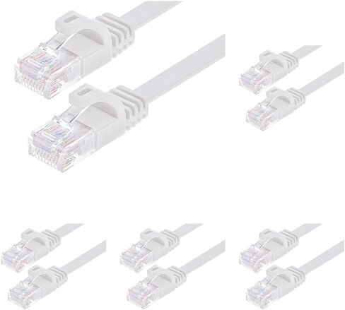 Monoprice Flat Cat6 Ethernet Patch Cable - 0.5 Feet - Black, Snagless RJ45, Flat, 550MHz, UTP, Pure Bare Copper Wire, 30AWG - Flexboot Series in Saudi Arabia