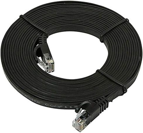 Monoprice Flat Cat6 Ethernet Patch Cable - 0.5 Feet - Black, Snagless RJ45, Flat, 550MHz, UTP, Pure Bare Copper Wire, 30AWG - Flexboot Series in Saudi Arabia