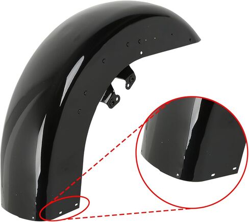 TCMT Front Fender W/Trims & Tip Tip Light Assembly مجموعة من أجل Harley Touring Flht Electra Glide Classic 89-13 Road King Custom 04-06 Tri Glide Ultra Classic 09-13 Painted Black in Saudi Arabia