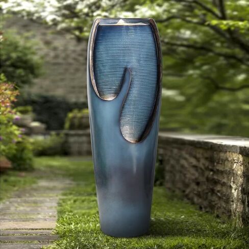Watnature 38.7 "H نوافير المياه في الهواء الطلق والشلالات - نافورة أرضية مائية داخلية طويلة مع أضواء ومضخة للحديقة والفناء وديكور المنزل ونوافير داخلية حديثة في الهواء الطلق ميزات في الهواء الطلق in Saudi Arabia