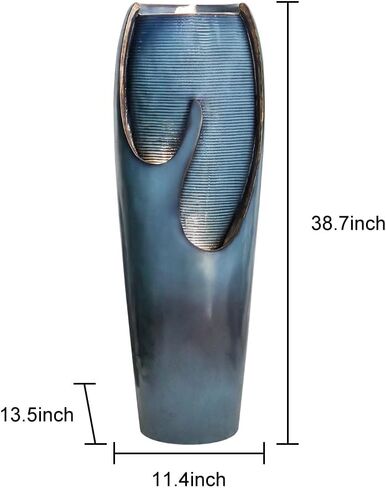 Watnature 38.7 "H نوافير المياه في الهواء الطلق والشلالات - نافورة أرضية مائية داخلية طويلة مع أضواء ومضخة للحديقة والفناء وديكور المنزل ونوافير داخلية حديثة في الهواء الطلق ميزات في الهواء الطلق in Saudi Arabia