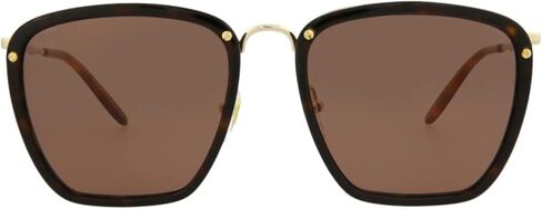Gucci Square/Rectangle Sunglasses Havana Gold Brown Eyewear المصنوعة في اليابان أسيتات مصمم إطار الأزياء للرفاهية اليومية in Saudi Arabia