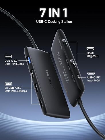 10Gbps USB C Hub, 4 Ports USB3.2 Splitter for Laptop, USB C Multiport Adapter w/Charging Port, for MacBook Pro/Air, iMac, Surface Pro, Dell, HP, iPad, Samsung, Etc., 1.97ft Cable in Kuwait