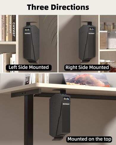 Biometric Pistol Safe Fingerprint Quick Access Gun Safe for Handgun, Drop Down Mounted with 3 Ways Unlock Gun Lock Box for Car, Nightstand, Desk, Wall, Dresser in Saudi Arabia