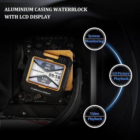 Thermalright FW 240 Black ARGB V2-240mm AIO CPU Liquid Cooler,IPS LCD Screen with 320 * 240 Resolution,for AM4/AM5&Intel LGA1700,"2.4 inch"Screen for Images and Double Fans-Black ARGB in Saudi Arabia