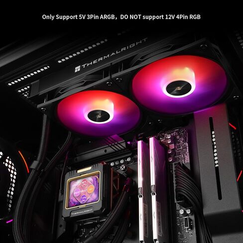 Thermalright FW 240 Black ARGB V2-240mm AIO CPU Liquid Cooler,IPS LCD Screen with 320 * 240 Resolution,for AM4/AM5&Intel LGA1700,"2.4 inch"Screen for Images and Double Fans-Black ARGB in Saudi Arabia