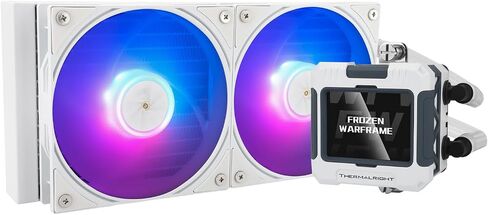 Thermalright FW 240 Black ARGB V2-240mm AIO CPU Liquid Cooler,IPS LCD Screen with 320 * 240 Resolution,for AM4/AM5&Intel LGA1700,"2.4 inch"Screen for Images and Double Fans-Black ARGB in Saudi Arabia
