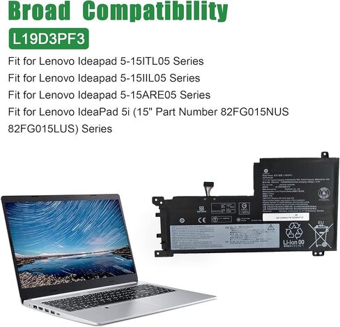 L19C3PD6 SB10X49078 5B10X49073 استبدال بطارية الكمبيوتر المحمول لينوفو IdeaPad فليكس 5-15IIL05 5-15ITL05 5-15ALC05 5-14ALC05 5-14IIL05 5-14ITL05 سلسلة L19L3PD6 L19M3PD6 L19D3PD6 11.52V 52. 5 وات in Saudi Arabia