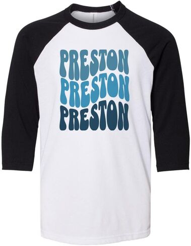 Wavy Preston Kids ثلاثة أرباع راجلان قميص البيسبول شيرت الشباب in Saudi Arabia