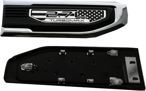 Pair Driver Driver Side Passenger Emblems متوافقة مع 2019-2025 Sierra 1500 2.7L Turbo-Max 86532094 (خط Chrome) in Kuwait