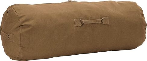 Heavy Duty Cotton Canvas SIDE ZIPPER Duffle Bag with Pin - Olive Drab, Standard - 36" x 13" x 13" in Saudi Arabia
