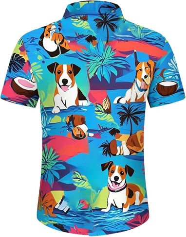 Men's Hawaiian Shirt Tops Vintage Short Sleeve Button Down Beach Shirt Male Tropical Floral Summer Pullover Party Holiday in Kuwait