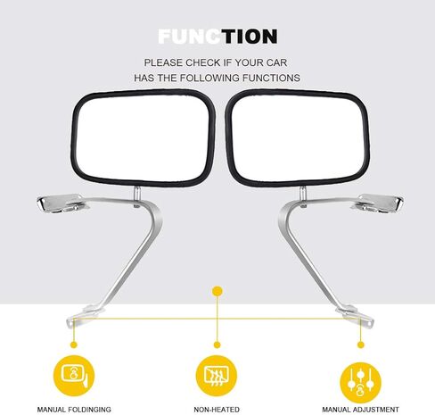 Ineedup Replacement Mirrors Tow Mirrors Fit for 80-96 For Ford For F150 For F-250 For F-350 For F450 Ranger Bronco Explorer Truck Pickup Left and Right Side Manual Control in Kuwait