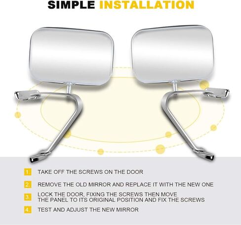 Ineedup Replacement Mirrors Tow Mirrors Fit for 80-96 For Ford For F150 For F-250 For F-350 For F450 Ranger Bronco Explorer Truck Pickup Left and Right Side Manual Control in Kuwait