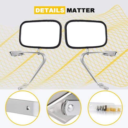 Ineedup Replacement Mirrors Tow Mirrors Fit for 80-96 For Ford For F150 For F-250 For F-350 For F450 Ranger Bronco Explorer Truck Pickup Left and Right Side Manual Control in Kuwait
