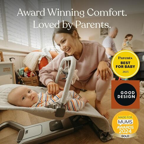 Ergobaby Evolve 3-in-1 Mesh Bouncer, Adjustable Multi Position Baby Bouncer Seat, Fits Newborn to Toddler, Grey Mesh in Kuwait