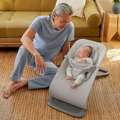 Ergobaby Evolve 3-in-1 Mesh Bouncer, Adjustable Multi Position Baby Bouncer Seat, Fits Newborn to Toddler, Grey Mesh in Kuwait