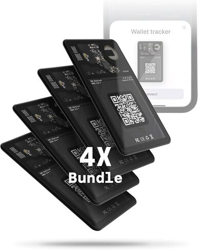 Rolling Square Aircard Wallet Tracker - Bluetooth Wallet Finder (2-Pack) Find My Network Compatible with Business Card Feature NFC/QR Code in Saudi Arabia