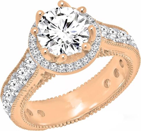 Dazzlingrock Collection 10K Solid Gold Round White Cubic Zirconia CZ Womens Bridal Engagement Ring in Saudi Arabia