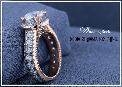Dazzlingrock Collection 10K Solid Gold Round White Cubic Zirconia CZ Womens Bridal Engagement Ring in Saudi Arabia