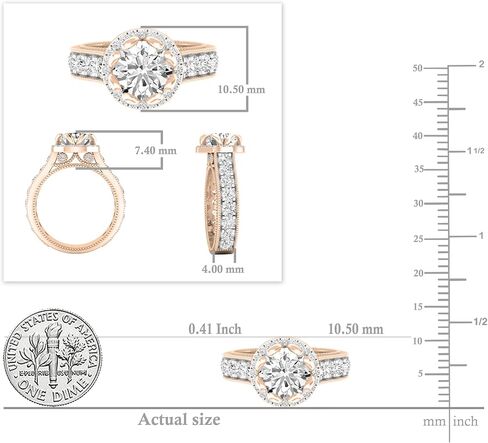Dazzlingrock Collection 10K Solid Gold Round White Cubic Zirconia CZ Womens Bridal Engagement Ring in Saudi Arabia