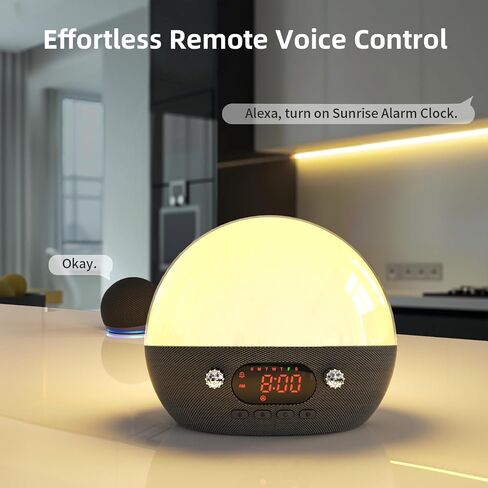 ساعات إنذار Smartrise Sunrise Smart لغرف النوم ، مكبر صوت Bluetooth ، آلة التحكم في التطبيق الأبيض ، آلة صوت ضوضاء أبيض ، ضوء الليل ، استيقظ ضوءًا للأطفال ، المراهقين ، البالغين ، النائمون الثقيلون in Kuwait