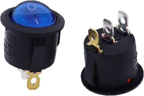 4Pcs 5V-12V / 220v ON/Off Round Rocker Switch LED Illuminated Car Dashboard Dash Boat Van with Light(4Pcs Blue,5-12V) in Saudi Arabia