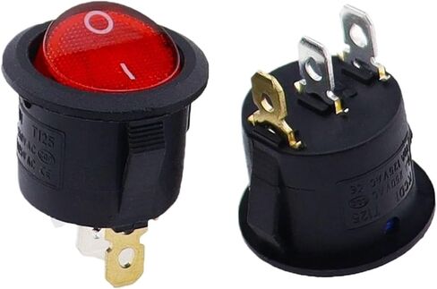 4Pcs 5V-12V / 220v ON/Off Round Rocker Switch LED Illuminated Car Dashboard Dash Boat Van with Light(4Pcs Blue,5-12V) in Saudi Arabia