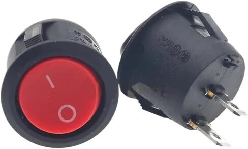5/20pcs Snap-in ON-Off 2 Pin Round Snap Rocker Boat Switch Black AC 250V/6A 125V/10A(2Pin Red,20PCS) in Saudi Arabia