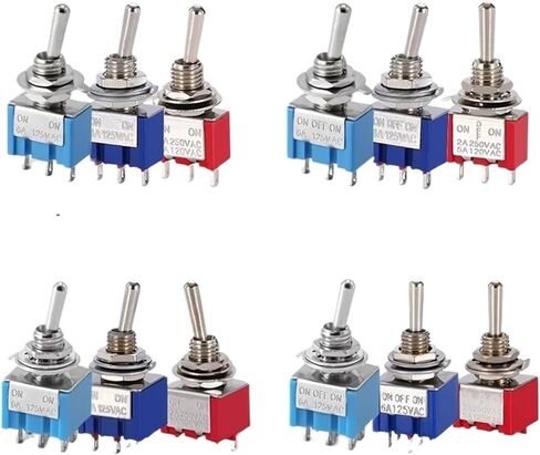 10pcs MTS-102 103 MTS-202 203 Toggle Switch 6A 125VAC on 6mm Mini Switch on Off on Waterproof Cap(MTS203 Dark Blue) in Saudi Arabia