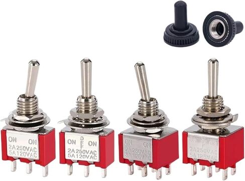 10pcs MTS-102 103 MTS-202 203 Toggle Switch 6A 125VAC on 6mm Mini Switch on Off on Waterproof Cap(MTS203 Dark Blue) in Saudi Arabia