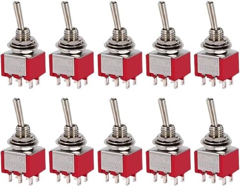 10pcs MTS-102 103 MTS-202 203 Toggle Switch 6A 125VAC on 6mm Mini Switch on Off on Waterproof Cap(MTS203 Dark Blue) in Saudi Arabia