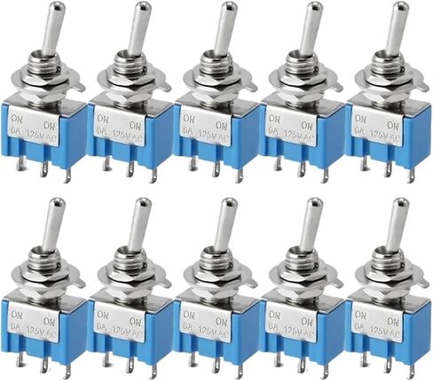 10pcs MTS-102 103 MTS-202 203 Toggle Switch 6A 125VAC on 6mm Mini Switch on Off on Waterproof Cap(MTS203 Dark Blue) in Saudi Arabia